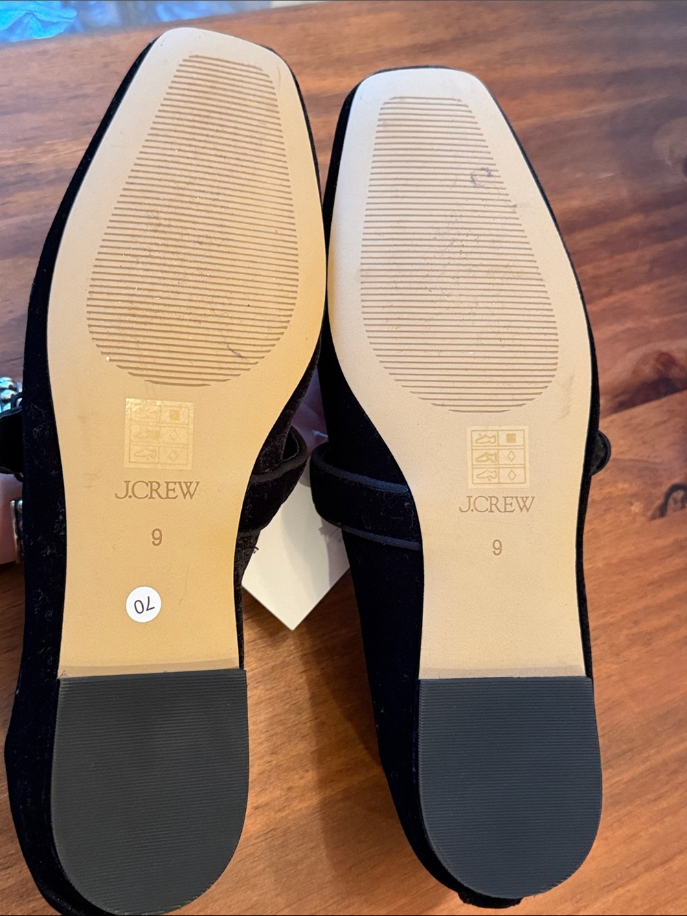 J. Crew Black Velvet Mary Jane Flats with Buckle 9 - Picture 6 of 7